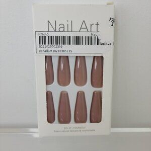 Press On Long Coffin Nails NWT 24 Pieces